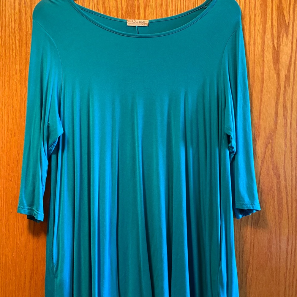 Teal baby doll style shirt